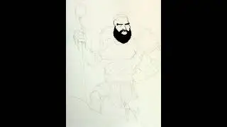 Inking & coloring my M'baku drawing in Procreate 