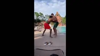 Enes Kanter couldnt settle the beef in the locker room so they took it to the pool  😂 😂 😂