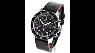 Sinn Fliegerchronograph 103 St Umbau mit originalen Glasboden und roten Sekundenzeiger  FM14645