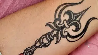 Easy way to make trishul tattoo ,step by step✨🕉️ #mahadev #mahakal #new #tattoo #om #trending #shiv