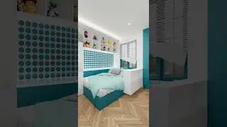 dekorasi kamar anak yang sempit penyuka warna biru dan gaming #desainkamar #bedroomdesign #shorts