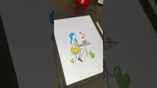 Remote working. Procreate Illustration.  