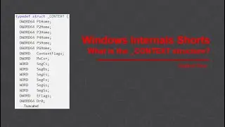 Windows Internals  What is the  CONTEXT structure