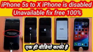 Iphone 5s-6-6s-Se-7-7plus-8-8plus-X iPhone is disabled | iphone Unavailable Unlock free Unlocktool