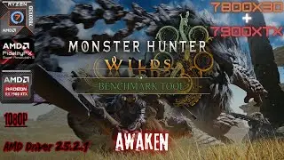 Monster Hunter Wilds | AMD Driver 25.2.1 |  Benchmark | 1080P Ultra | RX 7900 XTX and 7800X3D