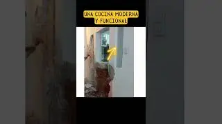 ✅ Tiré muros y amplié una COCINA MODERNA pequeña con isla o barra de TABIQUE rojo #cocinasencilla