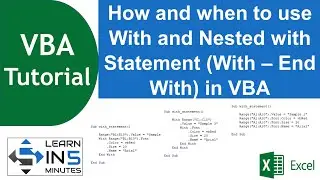 How to use With and Nested with Statement (With – End With) in VBA Programming | Learn in 5 Minutes