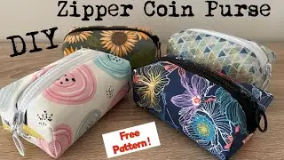 Zipper Coin Purse Sewing DIY | Easy | Beginner