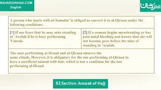 Fath al-Mu`īn Fī Taqrīb Manhaj al-Sālikīn - 82 Section: Ansaak of Hajj