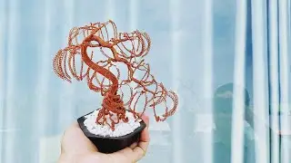 [Bonsai Handmade]How To Make Mini Bonsai Tree Wire Copper 07