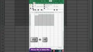 shortcut key of merge cells in excel 