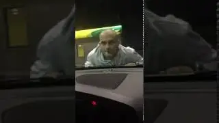 Прокатил на капоте.
