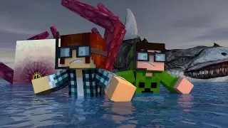 Minecraft: GIANT SHARKS AND KRAKEN IN THE SEA!! - Adventures With Mods #17