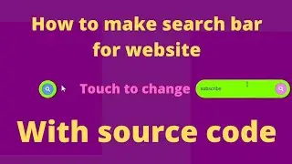 (with source code)how to make a animation awesome search bar for website use html css on vs code |
