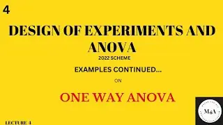 Examples on one-way ANOVA# Modelquestionpaper example#2022 scheme#BMATS301#MTECH CS#