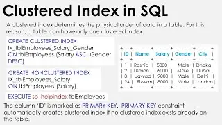 Clustered and nonclustered indexes in SQL Server with Example