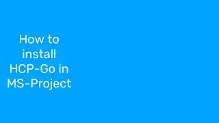 How to install HCP Go in MS Project