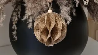Christmas ball/vánoční koule/pytlovina
