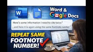 How do I repeat a Footnote in Google Docs using the same footnote number.