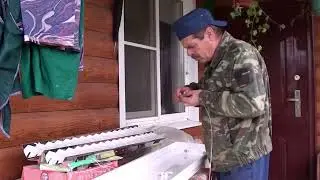 Повесил светильник в гараж брата// Поработал с электрикой в своём доме - бане
