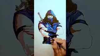 Рисуем Саб-Зиро из Мортал Комбат (Drawing the Sub-Zero from Mortal Kombat) #shorts