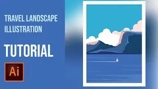How to Draw Travel  Landscape illustration | Tutorial  Adobe illustrator CC2021