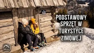 Podstawowy sprzęt do turystyki zimowej - raczki, raki, czekan.