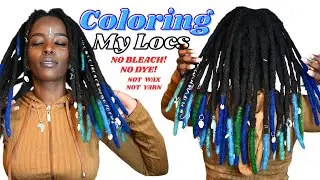 Coloring Locs Blue Green (💙🩵💚Ocean colors 😍) | Dyeing Locs NO BLEACH NO DYE | How to color your locs