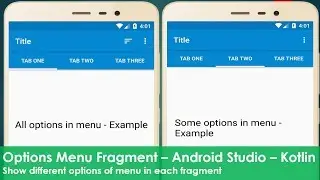 Options Menu Fragment  - Android Studio - Kotlin