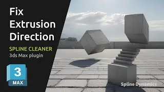 Change the Extrusion Direction for your Shapes with one click | Spline Cleaner 3dsMax plugin 