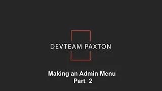 Making an Admin Menu Part 2