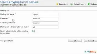 Plesk 9: Δημιουργία Mailing List