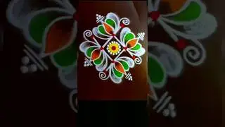 very easy lotus flower rangoli kolam design 🌺 small muggulu 🌺#shorts #trending #kolam #rangoli