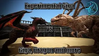 Experimental Giga vs. Vanilla Giga, Dragon and more | ARK Dino Battle 🦎