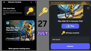 Hamster Kombat Playground Key | Hamster Kombat Bike Redeem Code