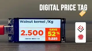 Digital price tag on esp32. data fetched from json #esp32 #iot
