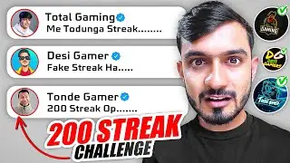 200 Booyah Streak in Cs Rank😨 Youtubers Help Me ?🤬| Hard Challenge Part 6