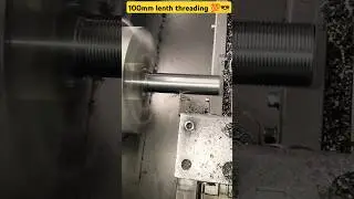 cnc machine 100mm length | Threading program running  | #cnc #threads #machine