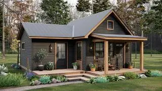 Small Cabin Tour | Cozy 1 Bedroom House in Nature (Tiny House Design)