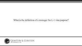 What is the definition of a manager for L-1 visa purpose?