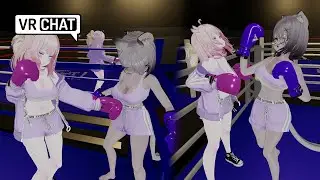 The purple team has an intense sparring sesh🔮 VRchat KICKBOXING