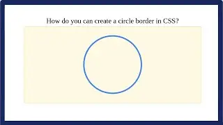 How to create a circle using HTML & CSS?