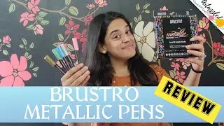 BRUSTRO Metallic Brush Pens Review - satisfying calligraphy video | ARTAZZLED