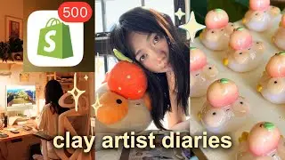 small business vlog 🌱 a chaotic week, shop drop, sculpting, packing orders!