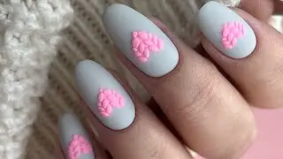 Мк зимний дизайн на ногтях🧶