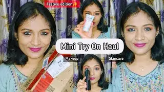 Festive try on haul||Makeup and skincare products||Easy & simple makeup look||Amazon mini haul