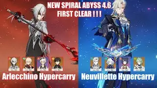 C0 Arlecchino Hypercarry & C1 Neuvillette Hypercarry - New Spiral Abyss 4.6 Genshin Impact - Artemus