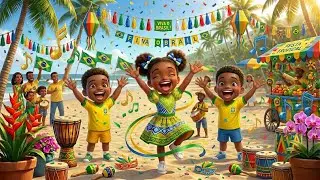 🇧🇷 Samba, Samba, Brazil! 🎶 | Brazilian Dance Song for Kids | Rainbow Pop Nursery Rhymes