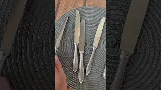 Vintage set of 6 dinner knifes,Rostfrei,NOS, 1970s,