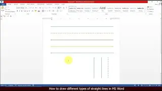 How to draw different types of straight lines in Microsoft Word.